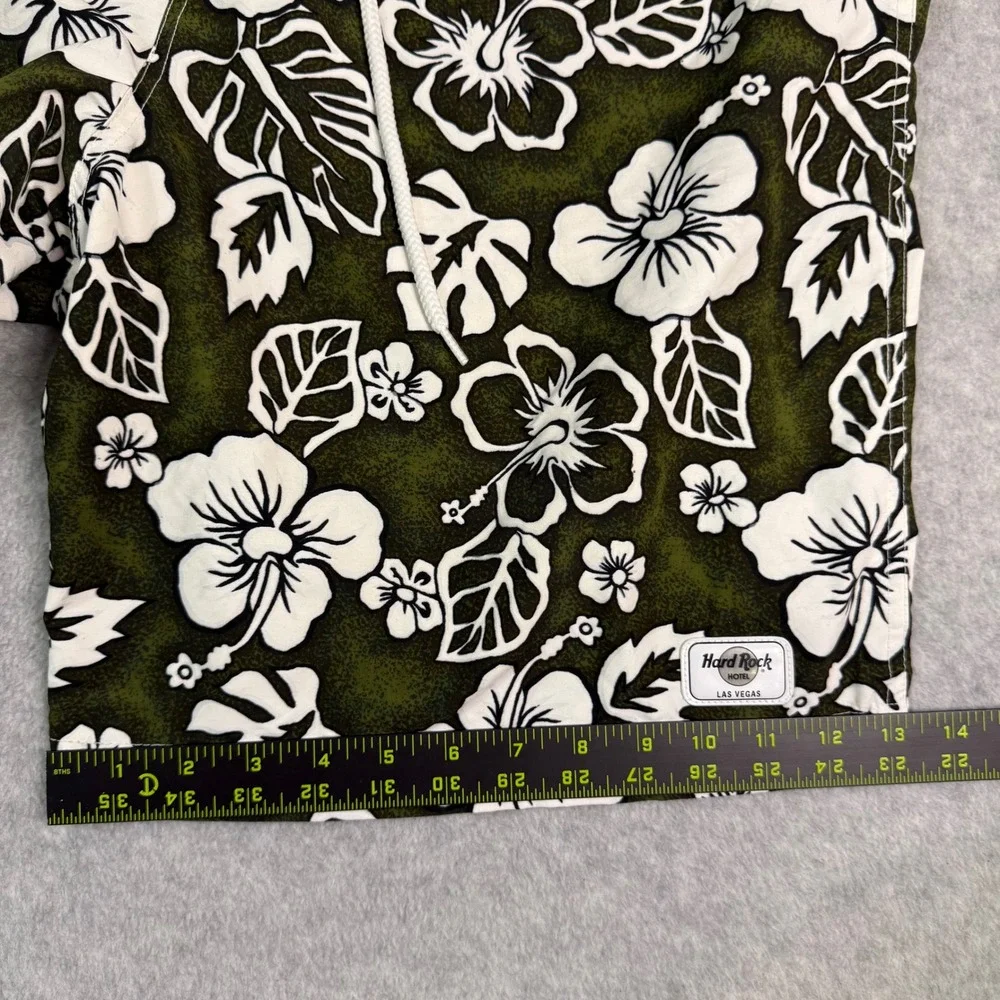 Hard Rock Hotel Las Vegas Mens Board Shorts Green White Hibiscus Floral Swim‎ 34